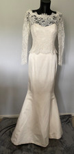 Wedding Dress Fishtail Design with Lace Jacket Size12 Ivory Caroline Castigliano