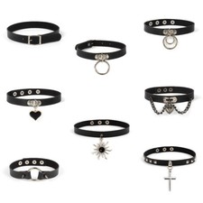 New Leather Choker Charm