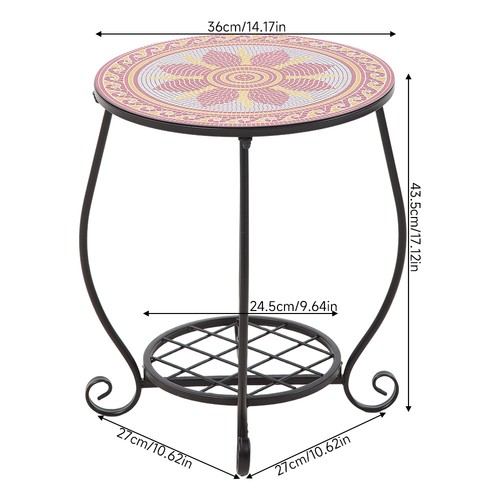 Round small side coffee - round, accent