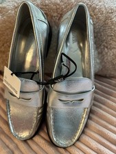 Zara Women’s Loafers Silver Color, Size 3 Bnwt