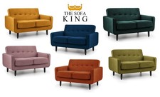 Velvet Sofas: Compact 2 Seaters - 6 to 7 Colours - FREE, QUICK & EASY DELIVERY