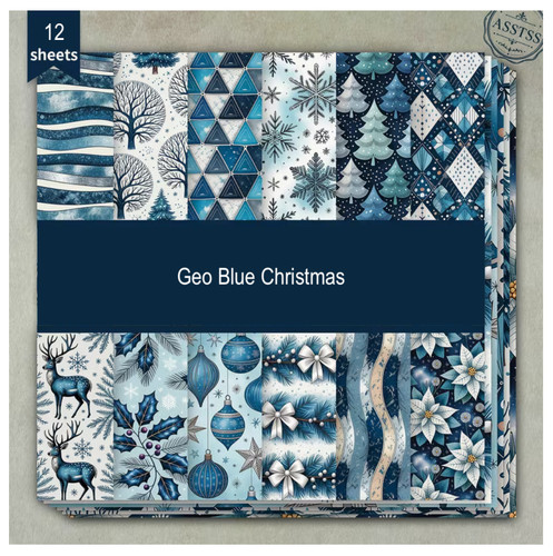 Geo blue christmas craft - geo,