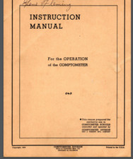 Comptometer Felt Tarrant Instruction Operations Manual year 1944 32 pages