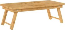 Bamboo Laptop Desk, Foldable Bed Table, for Left-hander, Right-hander,