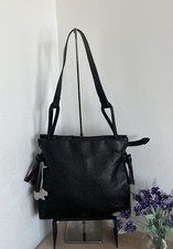Radley Whitechapel Black Pebbled Leather Shoulder Grab Bag With Radley Charm