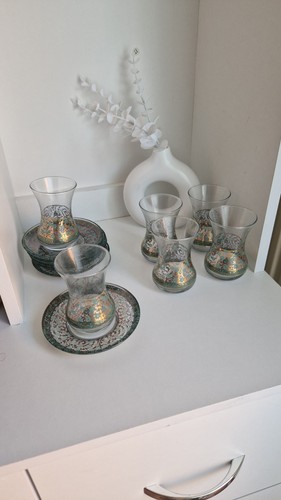 Turkish tea set green - set,