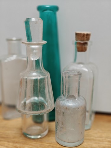 Vintage glass bottles - glass,