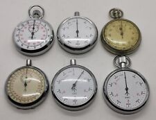 Vtg 1940-80s Lot Of 6 Military Arrow Stopwatch Chronograph CWC Precista Spares