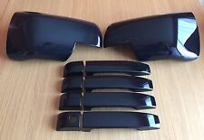 GLOSS BLACK DOOR HANDLE FULL WING COVERS FITS RANGE ROVER L322 VOGUE 2005-2009