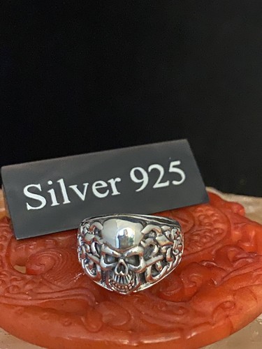 Solid silver skull signet - solid,