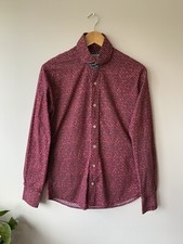 Jiggler Lord Berlue Maroon Cotton Paisley Button-Up Shirt Size M Kensington 