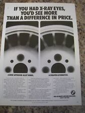 BMW ULTIMATE DRIVING MACHINE X-RAY EYES SEE MORE 1987 ADVERT A4 SIZE FILE 19