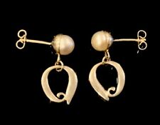 Silver Pearl Ortak Earrings Drop Posts MG 925