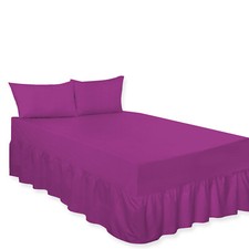 Fitted Valance Sheets Polycotton Luxury Non- Iron Plain Dyed Premium Bed Sheets