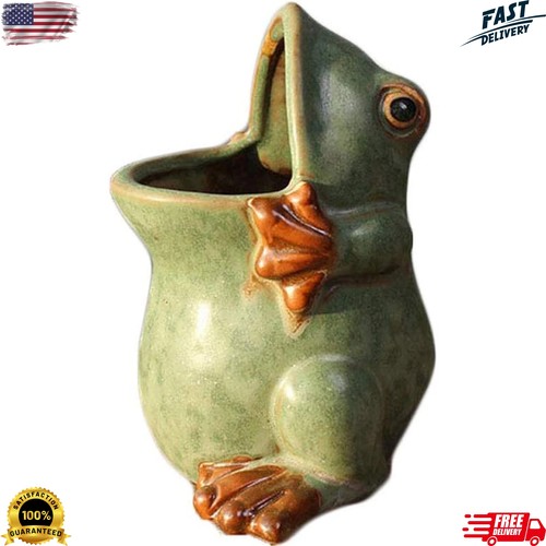 Ceramic frog shaped plant - frog,