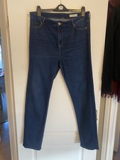 M&S Blue The Sienna Straight Leg Stretch Denim Jeans UK 18 L W38 R12 L32