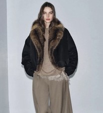 Zara Faux Fur Collar Bomber
