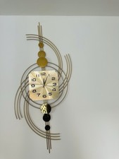 1000mm 3D Modern Metal Oversized Wall Clock With Golden Geometric Frame For Home