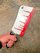 Plastic Fake Knife Bloody Myers Halloween Costume Meat Cleaver Prop 30cm NO REAL