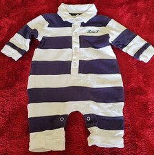 junior J by Jasper Conran Age 0-3 Months Navy and White Striped Romper