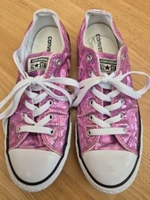 Adult Genuine All Star Converse Low Tops. Pink Glitter. UK Size 5