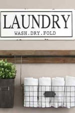 Laundry Wash Dry Fold Farmhouse Vintage Metal Enamel Wall Art Home Decor Print