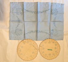 3 Vintage table linen mats with transfers to embroider 