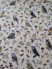 Clothworks Quilting Cotton Fabric Owls And Mushrooms 