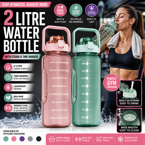 Water bottle straw time - bottle,