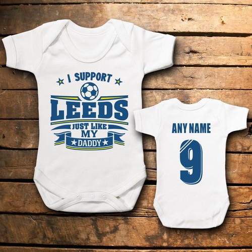 Personalised leeds baby grow - personalised,