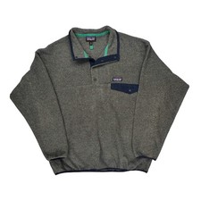 Synchilla Patagonia Collared Fleece - Large Grey Polyester