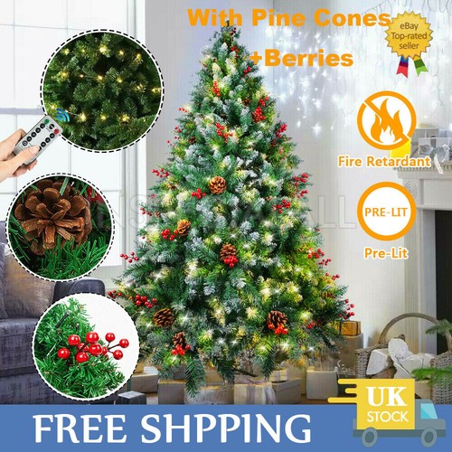 7ft bushy christmas tree - christmas, with