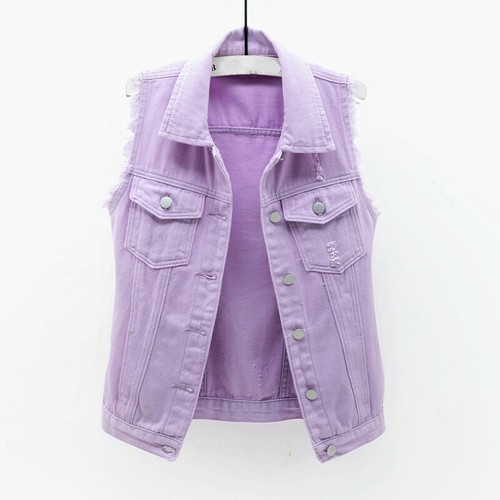 Women denim waistcoat gilet - women,