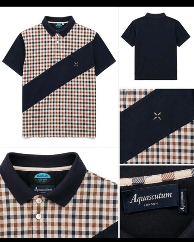 Aquascutum men navy check - navy,