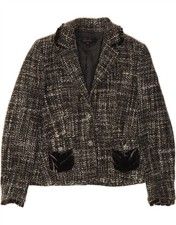 LUISA SPAGNOLI Womens 2 Button Blazer Jacket IT 42 Medium Grey Flecked WS15