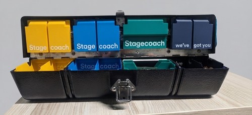 Printed coin stoppers bus - printed,