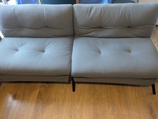 grey fold out sofa, 2 seat