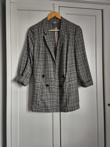 Primark grey and pink check - grey,