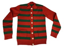 Vintage Hand Knitted Red Green