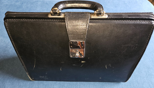 Vintage real leather - , black