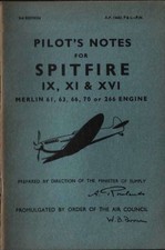 Spitfire IX, XI Pilot's Notes: Iconic WWII Fighter + Bonus Pack/ PDF Download
