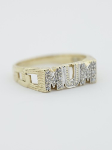 Gold mum signet ring 9ct - mum,