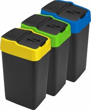 Premium Plastic Slim Recycle Bins Waste Paper Office Kitchen 18 Litres 18L