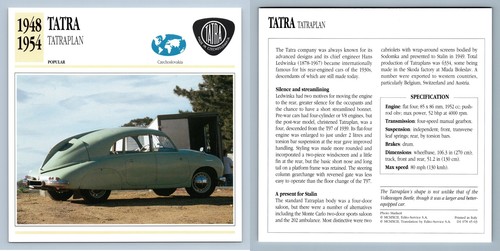 Tatra tatraplan 1948 54 - tatra, 1948-54