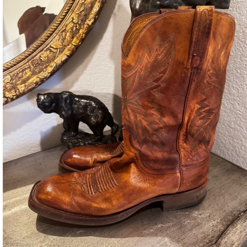 Lucchese mens brown leather - brown,