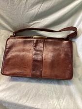 Vintage 1950s 60s Lizard Snake Skin Handbag Framed Bag By Riviera Bags