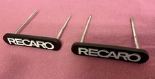 Genuine Recaro 2 pins Seat Logo Emblem Decal mint condition pair. 