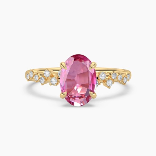 Oval cut pink sapphire - oval,