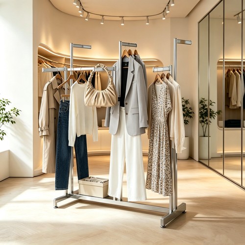 Heavy duty way clothes rail - heavy,