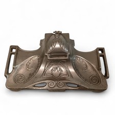 Art Nouveau Inkwell Pen Unbranded Metal Vintage 16x9.5cm Decorative | Preloved